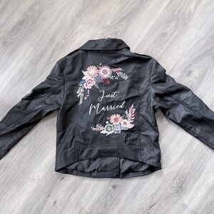 David's Bridal Black 'Just Married' Jacket